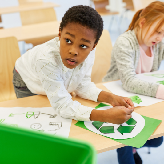 working on recycling at school working on recycling at school